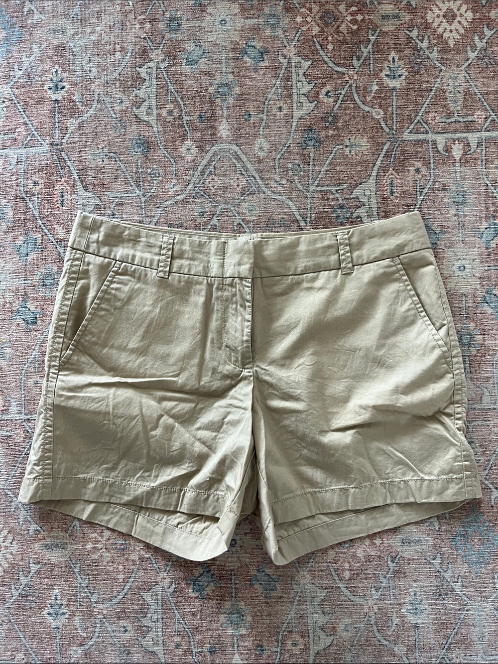 J. Crew Khaki Tan Bermuda Shorts with Belt Loops